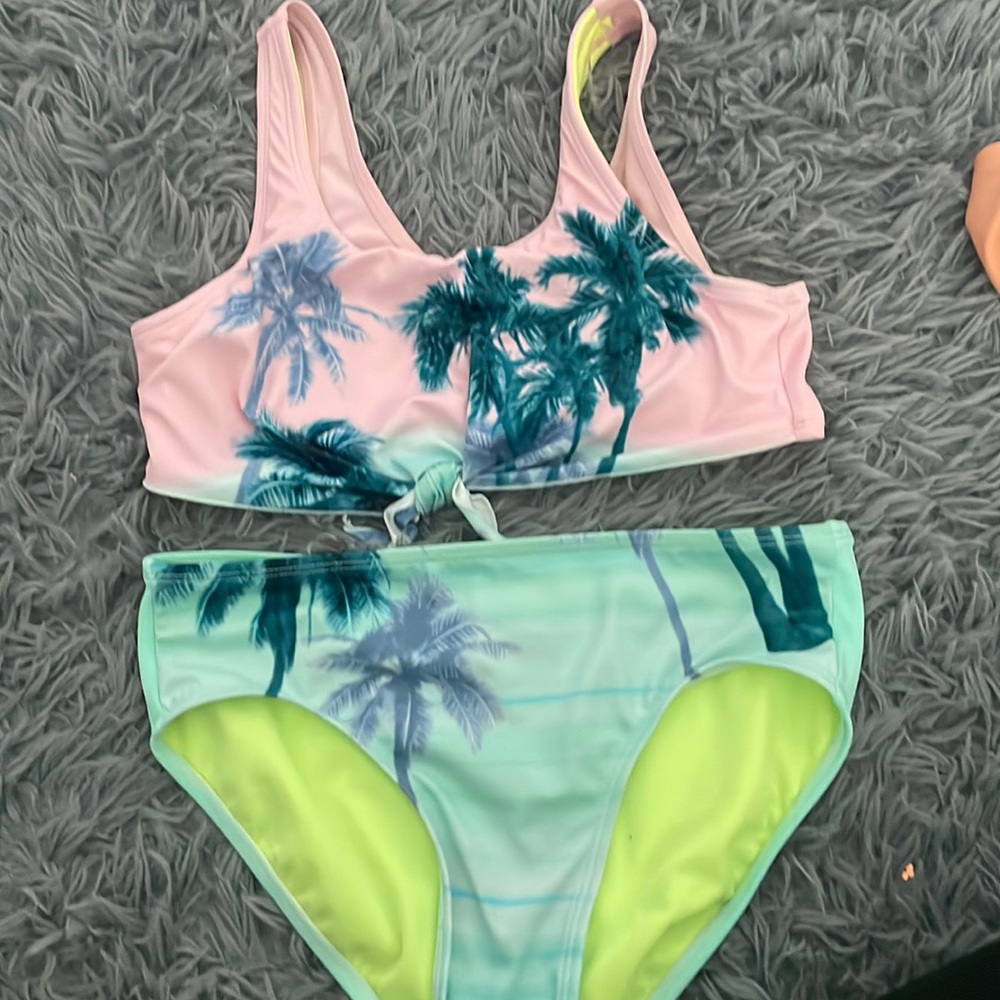 girls 14 paradise bathing suit bikini Justice